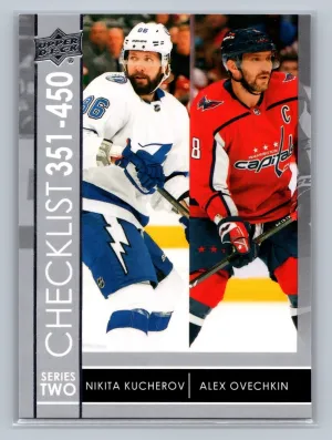 KUCHEROV & OVECHKIN 2021-22 UPPER DECK SERIES 2 BASE CARD #450 CHECKLIST
