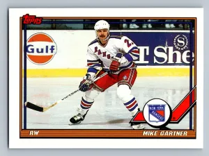 1991-92 Topps #46 Mike Gartner New York Rangers HOF