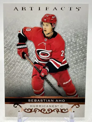 Sebastian Aho 2021-22 UD Artifacts Hockey Rose Gold Parallel #125