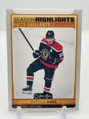 PATRICK KANE ~ 2021-22 O-Pee-Chee SEASON HIGHLIGHTS #592 ~ Chicago Blackhawks SP