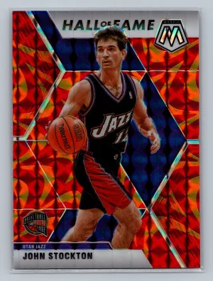 2019-20 Panini Mosaic #293 John Stockton Reactive Orange