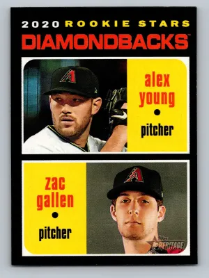 2020 Topps Heritage #93 Diamondbacks 2020 Rookie Stars (Alex Young / Zac Gallen)