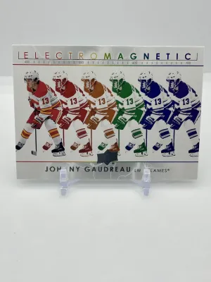 JOHNNY GAUDREAU 2021-22 UPPER DECK SERIES 1 ELECTROMAGNETIC INSERT #15 FLAMES