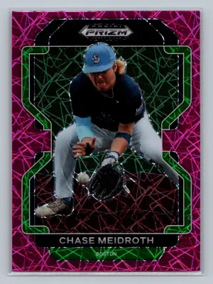 2022 Panini Prizm Draft Picks #PDP129 Chase Meidroth Neon Pink Velocity