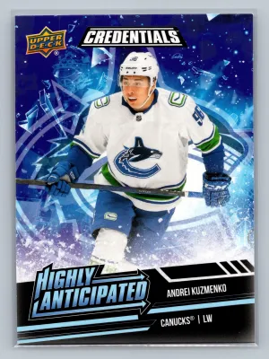 2022-23 Upper Deck Credentials ANDREI KUZMENKO Highly Anticipated #HA-29 NM