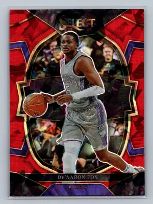 2022-23 Panini Select #13 De'Aaron Fox Red Cracked Ice Prizm
