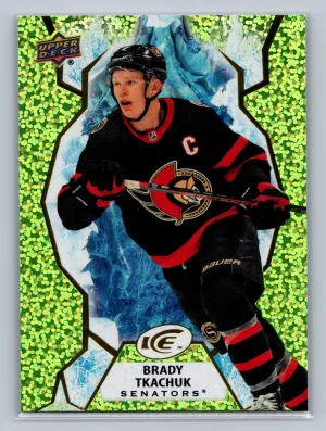 2021-22 Upper Deck Ice Green #99 Brady Tkachuk Ottawa Senators Hockey Card