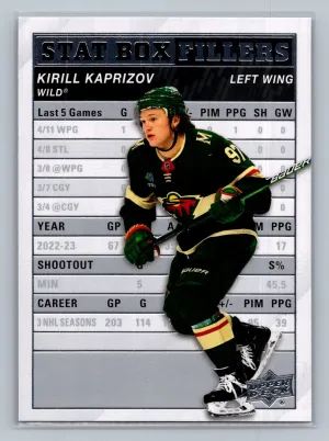 2023-24 Upper Deck Series 1 - Stat Box Fillers Kirill Kaprizov #SB-20