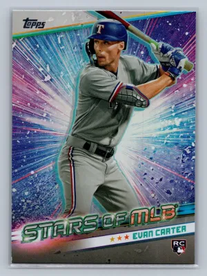 Evan Carter 2024 Topps Chrome Stars of MLB Rookie Insert #CSMLB-47 Texas Rangers