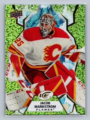 2021-22 UD Ice Base Green #1 Jacob Markstrom - Calgary Flames