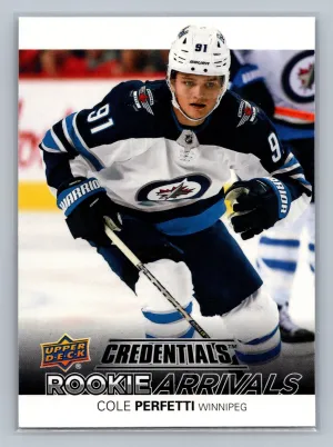 2021-22 Upper Deck Credentials - Rookie Arrivals Cole Perfetti #RA-15 (RC)