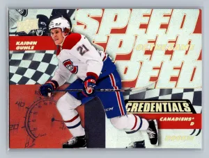 2022-23 UD Credentials - Speed of the Game Rookies Kaiden Guhle #SGR-10 (RC)