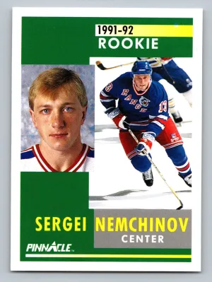 1991-92 Pinnacle Rookie #317 Sergei Nemchinov New York Rangers