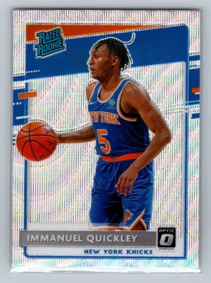 2020-21 Donruss Optic Immanuel Quickley Rated Rookie Silver Wave Prizm RC Knicks