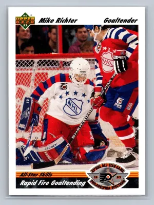 1992 UpperDeck #634 Mike Richter All Star Skills Rapid Fire Goaltending Rangers