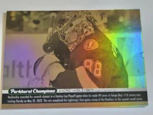 22-23 Upper Deck Parkhurst Champions Andrei Vasilevskiy Wire Images Gold #WI-32