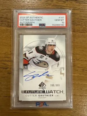 2024-25 SP Authentic Future Watch Auto Cutter Gauthier Rookie Auto /999 PSA 10