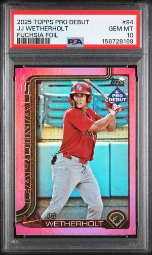 2025 Topps Pro Debut Jj Wetherholt Fuchsia Foil PSA 10