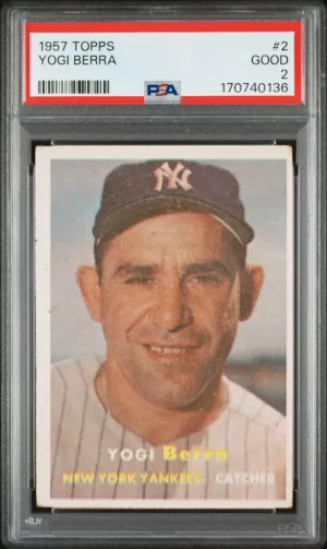 1957 Topps #2 Yogi Berra PSA 2