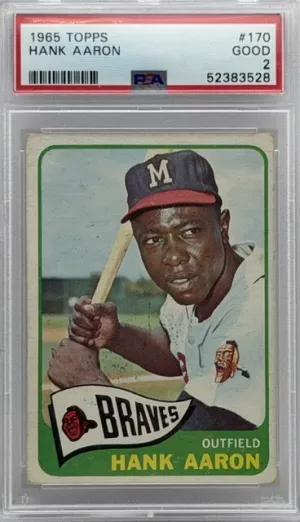 1965 Topps #170 Hank Aaron PSA 2