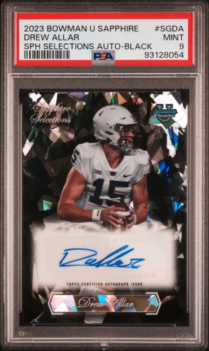 2023 Bowman University Chrome Sapphire Sapphire Selections Autograph Drew Allar Sph Selections Auto-Black PSA 9