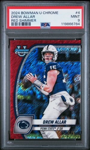 2024 Bowman University Chrome Drew Allar Red Shimmer PSA 9