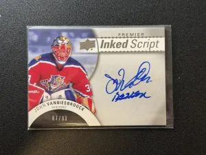 2017-18 Upper Deck Premier John Vanbiesbrouck Inked Script Auto /99 #IS-JV