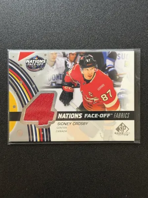 2025-26 Upper Deck SP Game Used Sidney Crosby Nations Face-Off Fabrics Jersey