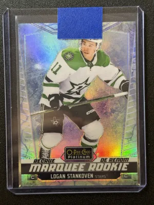 2024-25 UD OPC Platinum Logan Stankoven Marquee Rookie Arctic Freeze /99 #202