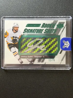 2023-24 UD Engrained Jonathan Gruden Rookie Sig Shots Green Stick /75 #RSS-GR