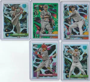 2025 Topps Chrome Cosmic Refractor Lot Green Dust Refractor & Nucleus See List front