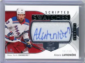 2020-21 UD The Cup Scripted Swatches Patch Auto Rookie /35 Alexis Lafreniere