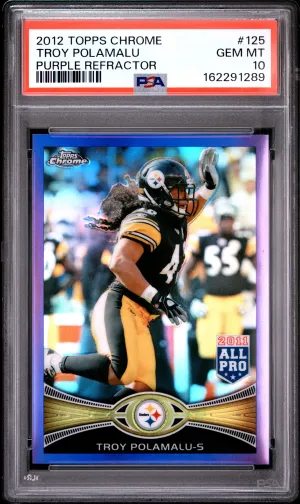 2012 Topps Chrome Troy Polamalu Purple Refractor