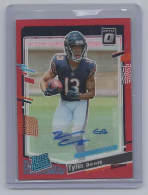 Tyler Scott 2023 Donruss Optic Rated Rookies Autographs Red #/75 Chicago Bears
