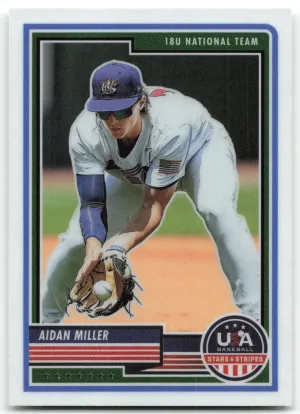 Aidan Miller 2023 Panini Stars & Stripes USA Baseball Team USA