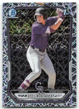 Ethan Holliday 2026 Bowman Chrome Prospects Lazer Refractor Colorado Rockies