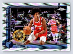 Jaylen Wells 2025-26 Topps Chrome RayWave Refractor Memphis Grizzlies