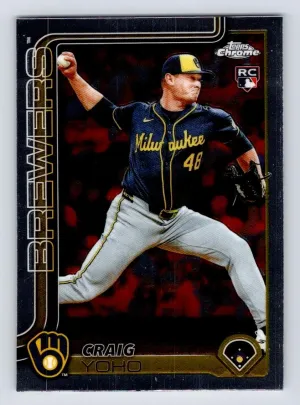 Craig Yoho Rookie 2025 Topps Chrome Update Milwaukee Brewers