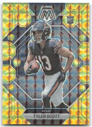 Tyler Scott Rookie 2023 Panini Mosaic Reactive Yellow Mosaic Chicago Bears