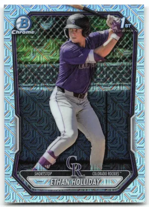 Ethan Holliday 2026 Bowman Chrome Prospects Mojo Refractor Colorado Rockies