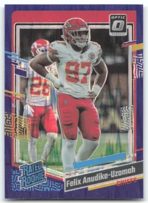 Felix Anudike-Uzomah Rookie 2023 Donruss Optic Purple Shock Kansas City Chiefs