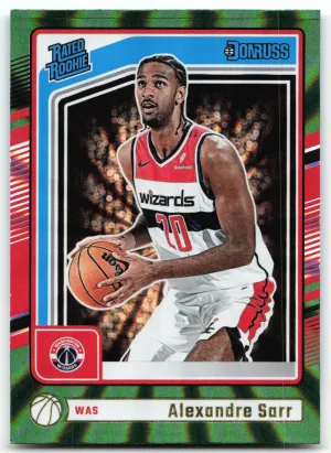 Alexandre Sarr Rookie 2024-25 Donruss Holo Green Laser Washington Wizards