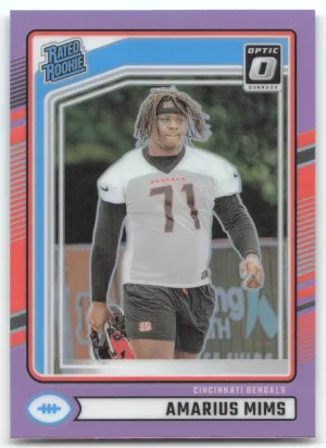Amarius Mims Rookie 2024 Donruss Optic Rated Rookies Preview Pink Bengals