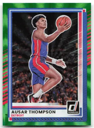 Ausar Thompson 2025-26 Donruss Holo Green Laser Detroit Pistons