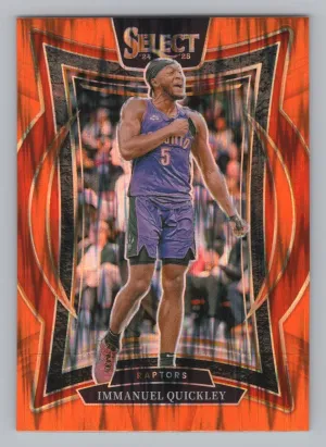 Immanuel Quickley 2024-25 Panini Select Orange Flash Prizm Toronto Raptors