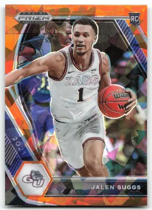 Jalen Suggs RC 2021 Panini Prizm Draft Picks Orange Ice Gonzaga Bulldogs