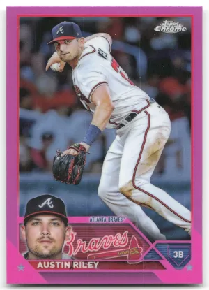 Austin Riley 2023 Topps Chrome Pink Refractors Atlanta Braves