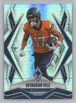 Devaughn Vele 2025 Panini Phoenix Silver Hyper Prizm Denver Broncos