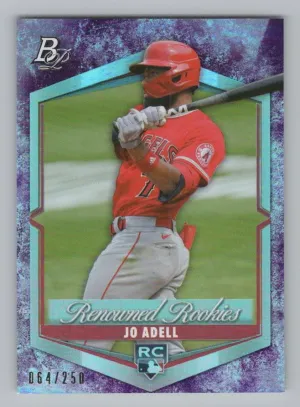 Jo Adell Rookie 2021 Bowman Platinum Renowned Rookies Purple #/250 Angels