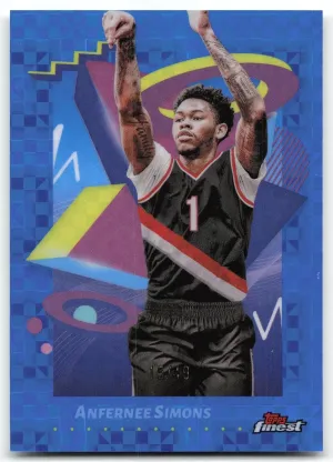 Anfernee Simons 2023-24 Finest Blue Checkerboard Refractors #/49